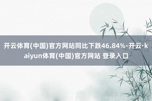 开云体育(中国)官方网站同比下跌46.84%-开云·kaiyun体育(中国)官方网站 登录入口